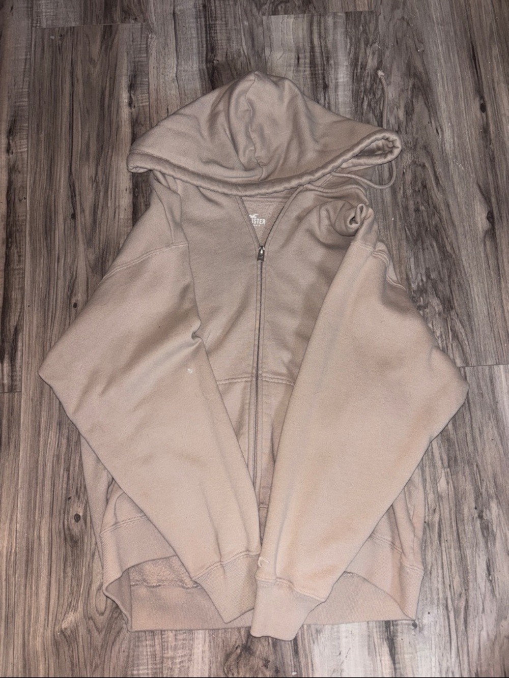 Hollister Fleece-Lined Zip Hoodie in Dusty Mauve